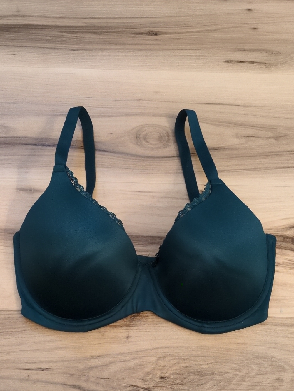 NWOT Modern Movement Full Coverage ID Bra Size 34DD Dark Forest Green Color